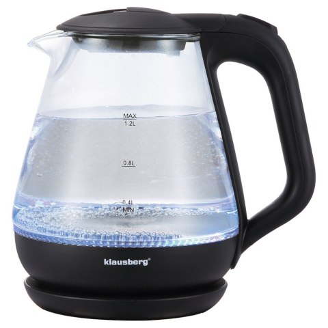Czajnik elektryczny, szklany, 1,2 L, LED, KLAUSBERG KB-9003