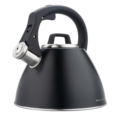 Czajnik stalowy na gaz indukcja 2.5L z gwizdkiem uchwyt Soft-Touch Czarny KLAUSBERG KB-7952