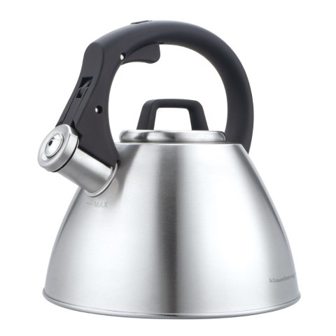 Czajnik stalowy na gaz indukcja 2.5L z gwizdkiem uchwyt Soft-Touch Srebrny KLAUSBERG KB-7951