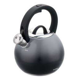 Czajnik stalowy na gaz indukcja 3L z gwizdkiem uchwyt Soft-Touch grafitowy połysk KLAUSBERG KB-7955