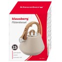 Czajnik stalowy z gwizdkiem 2,5 L beżowy, indukcja, KLAUSBERG KB-7950