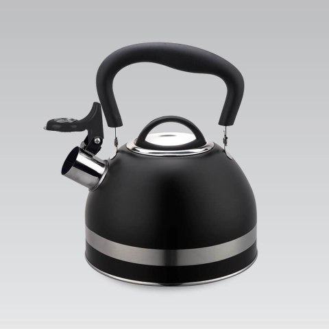 Czajnik stalowy z gwizdkiem na gaz indukcję mały 1.8L czarny MAESTRO MR-1336-BLACK