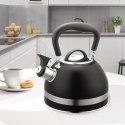 Czajnik stalowy z gwizdkiem na gaz indukcję mały 1.8L czarny MAESTRO MR-1336-BLACK