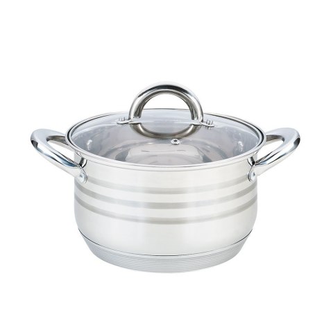 Garnek stalowy z pokrywką na indukcję gaz 16cm 2.1L MAESTRO MR-3513-16