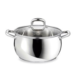 Garnek stalowy z pokrywką na indukcję gaz 16cm 2L MAESTRO MR-3515-16