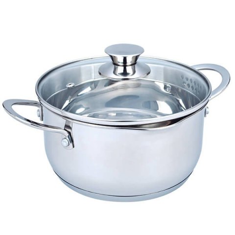Garnek stalowy z pokrywką na indukcję gaz 18cm 2.0L MAESTRO MR-3510-18