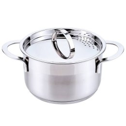 Garnek stalowy z pokrywką na indukcję gaz 18cm 2.0L MAESTRO MR-3511-18