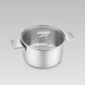 Garnek stalowy z pokrywką na indukcję gaz 18cm 2.5L MAESTRO MR-3521-18