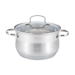 Garnek stalowy z pokrywką na indukcję gaz duży 24cm 6.5L MAESTRO MR-3512-24