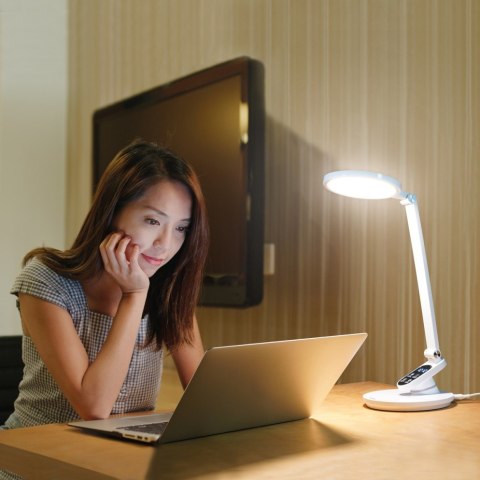 Lampka biurkowa nocna LCD LED do czytania książki nauki dotykowa TIROSS TS-2242