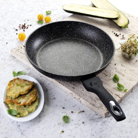 Patelnia marmurowa z pokrywką 24cm na gaz INDUKCJA nieprzywierająca TIROSS TS-1254P