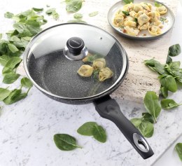 Patelnia marmurowa z pokrywką 26cm na gaz INDUKCJA nieprzywierająca TIROSS TS-1255P