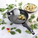 Patelnia marmurowa z pokrywką 26cm na gaz INDUKCJA nieprzywierająca TIROSS TS-1255P