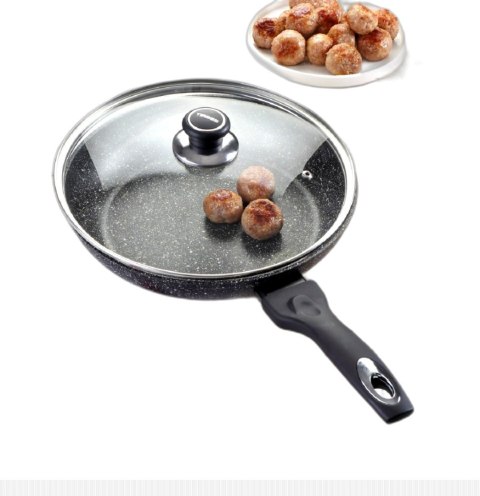 Patelnia marmurowa z pokrywką 26cm na gaz INDUKCJA nieprzywierająca TIROSS TS-1255P