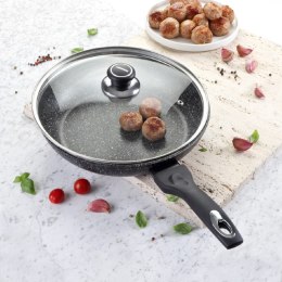 Patelnia marmurowa z pokrywką 28cm na gaz INDUKCJA nieprzywierająca TIROSS TS-1256P