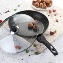 Patelnia marmurowa z pokrywką 28cm na gaz INDUKCJA nieprzywierająca TIROSS TS-1256P