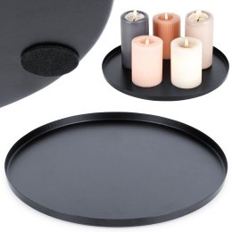 Podstawka pod kompozycje dekoracyjne świece metalowa czarna 30cm VILDE 568090