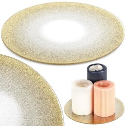Podstawka pod kompozycje dekoracyjne świece szklana lustrzana brokatowa 20cm VILDE 568086