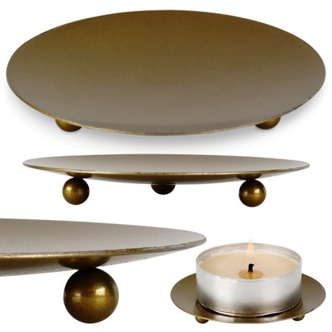 Podstawka pod świece świeczki metalowa złota 8.5cm VILDE 568101