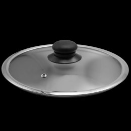 Pokrywka szklana do garnków z gałką i metalowym rantem Ø26cm BRUNBESTE BB-5528