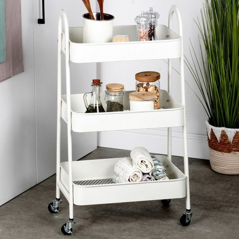 Regał na kółkach metalowy biały 3-poziomowy 44x31.5x78.5cm STORAGE SOLUTIONS 568114