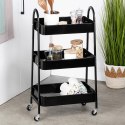 Regał na kółkach metalowy czarny 3-poziomowy 44x31.5x78.5cm STORAGE SOLUTIONS 568115
