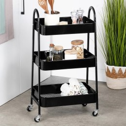 Regał na kółkach metalowy czarny 3-poziomowy 44x31.5x78.5cm STORAGE SOLUTIONS 568115