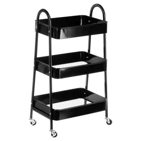 Regał na kółkach metalowy czarny 3-poziomowy 44x31.5x78.5cm STORAGE SOLUTIONS 568115