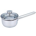 Rondel stalowy z pokrywką na indukcję gaz mały 14cm 1.0L MAESTRO MR-3510-14S