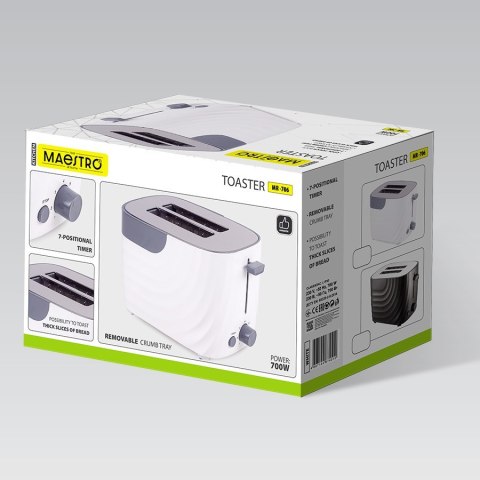 Toster opiekacz na tosty do kanapek 700W MAESTRO MR-706-WHITE