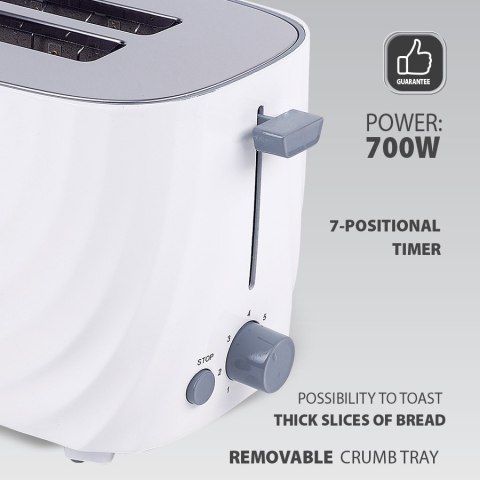 Toster opiekacz na tosty do kanapek 700W MAESTRO MR-706-WHITE