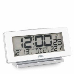 Budzik elektroniczny z kalendarzem i termometrem, 12,5 x 4 x 8,5 cm, biały