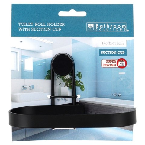 Uchwyt wieszak na papier toaletowy metalowy czarny na przyssawkę BATHROOM SOLUTIONS 567011