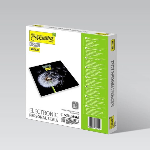 Waga łazienkowa elektroniczna szklana precyzyjna MAESTRO MR-1828