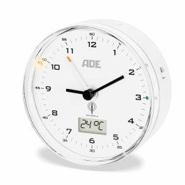 Zegar z termometrem, śred. 8 x 4 cm, biały