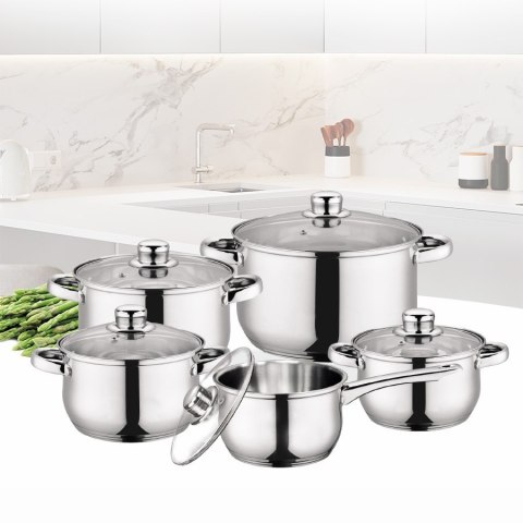 Zestaw garnków garnki komplet 10-ele 1.5L / 1.5L / 2L / 3L / 5L MAESTRO MR-2020-10