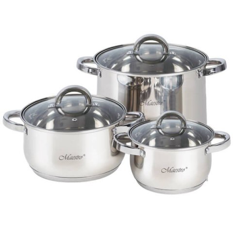Zestaw garnków garnki komplet 6-ele 1.5L / 3L / 5L MAESTRO MR-2120-6L