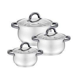 Zestaw garnków garnki komplet 6-ele 1.8L / 2.5L / 3.5L MAESTRO MR-3522-6M-BLACK