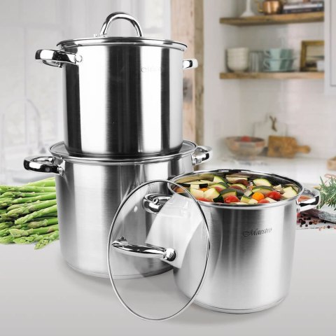 Zestaw garnków garnki komplet 6-ele 3.5L / 4.5L / 8L MAESTRO MR-2023