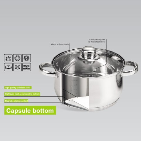 Zestaw garnków garnki komplet 6-ele 3L / 4L / 5L MAESTRO MR-2020-6XL