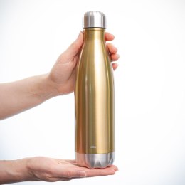Butelka termiczna, stal nierdzewna, kolor złoty, 0,5 l