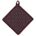 Bawełniany uchwyt do gorących naczyń z kieszonką, 20x20 cm, brązowy