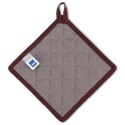 Bawełniany uchwyt do gorących naczyń z kieszonką, 20x20 cm, brązowy