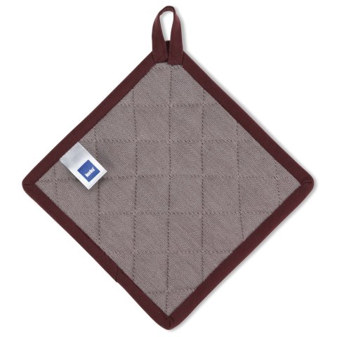 Bawełniany uchwyt do gorących naczyń z kieszonką, 20x20 cm, brązowy