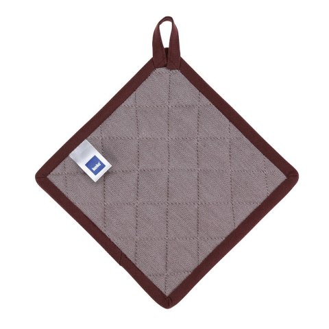 Bawełniany uchwyt do gorących naczyń z kieszonką, 20x20 cm, brązowy