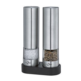 Elektryczne młynki do soli i pieprzu, 2 szt., stal nierdzewna, śred. 4,5 x 17 cm