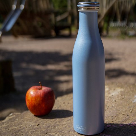 Butelka termiczna, stalowa, 0,75 l, błękitna perłowa