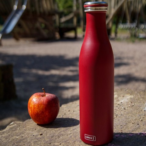 Butelka termiczna, stalowa, 0,75 l, burgund matowy
