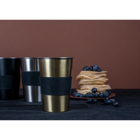 Kubki stalowe, 2 szt., 0,5 l, śred. 9 x 13 cm, srebrne