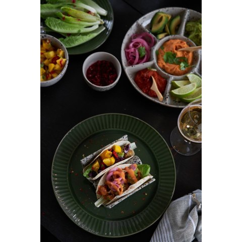 Podstawki do taco, 2 szt., kamionka, 11,5 x 12 x 5,5 cm, szare